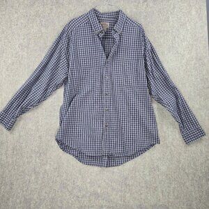 Genuine Sonoma Mens Button Down Blue Plaid Shirt XL 100% Cotton Long Sleeve